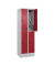 Spind Classic PLUS lichtgrau, rubinrot 080320-20 S10001, 4 Schließfächer 60,0 x 50,0 x 195,0 cm